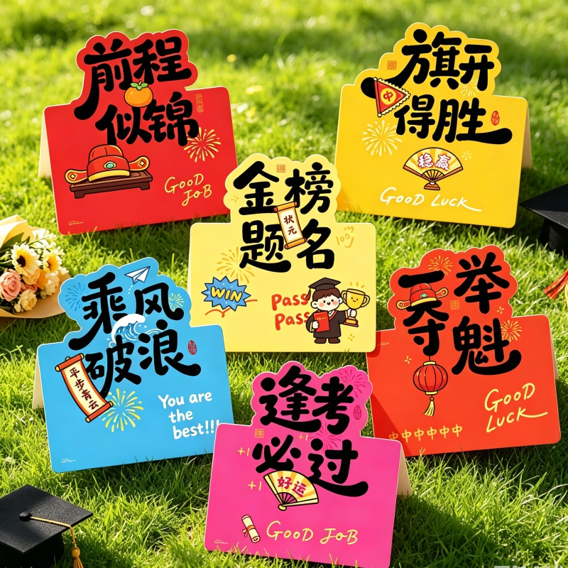 考试祝福卡定制印刷 中考高考加油祝福贺卡 现货